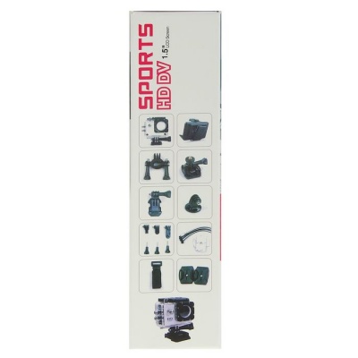 Видеорегистратор с чехлом для подводной съёмки, 1080Р, к-т креплений, microSD, microHDMI МИКС 197763